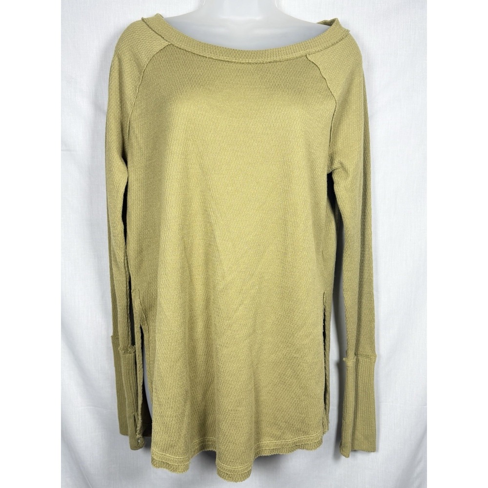 FREEā PEOPLE We The Free Green Snowy Thermal Tunic Long Sleeve Ribbed Boho SM